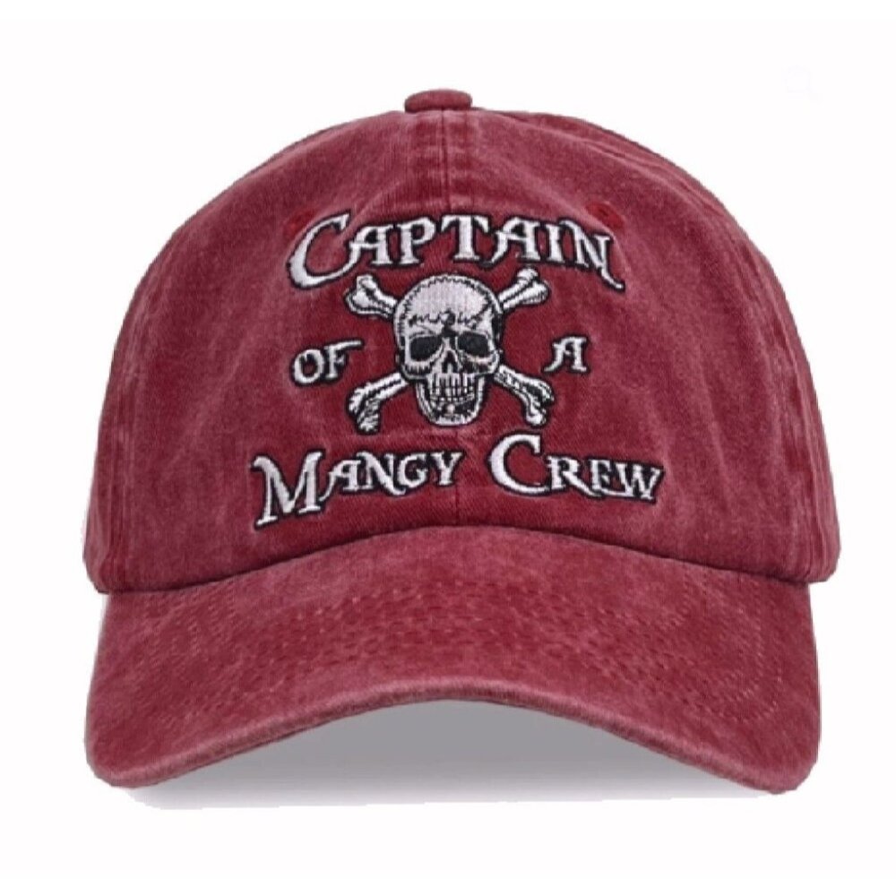 Captain Of A Mangy Crew Pirate Embroidered Cap Hat - NEW Fast Ship